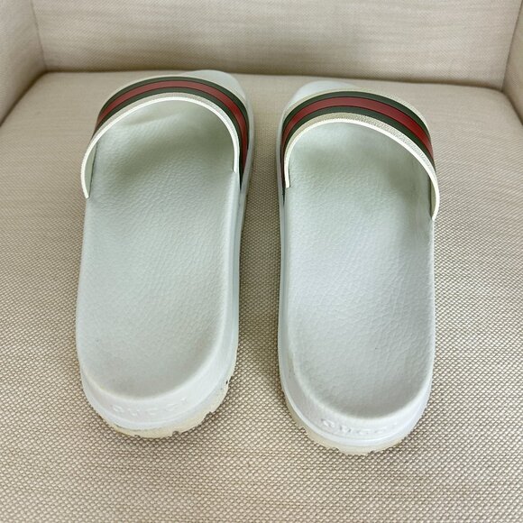 GUCCI Slide Sandal (Men) in White *FLAWED* Size US 10 and US 8 - Picture 4 of 9
